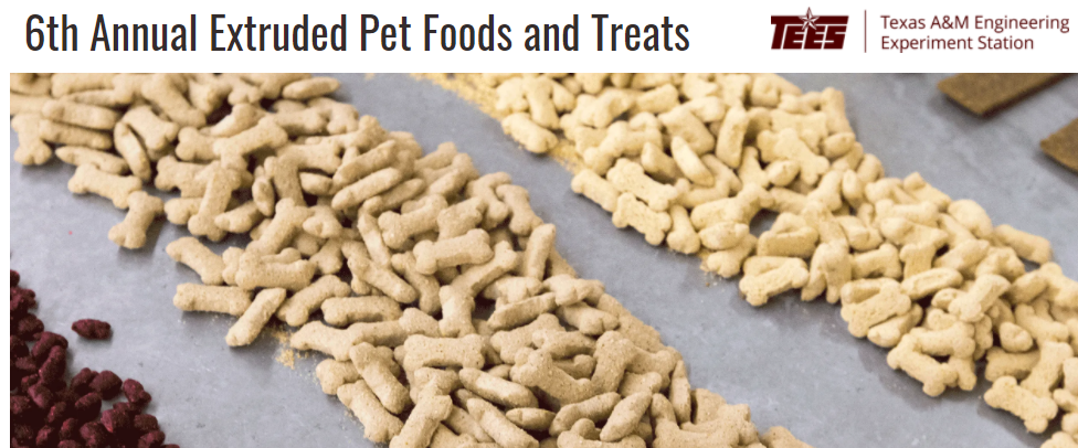 Texas A&M University announce online Extruded Pet Foods and Treats Practical Short Course